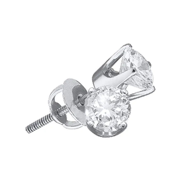 14kt White Gold Unisex Round Diamond Solitaire Stud Earrings 138 Cttw mayamila Earrings 14kt White Gold Unisex Round Diamond Solitaire Stud Earrings 138 Cttw mayamila Earrings