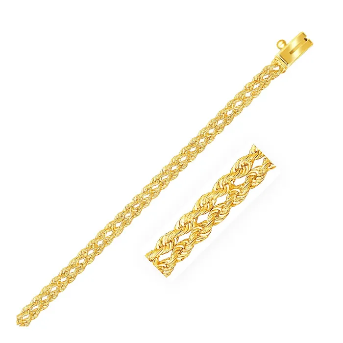 Bracelets 30 mm 14k Yellow Gold Two Row Rope Bracelet MayaMila