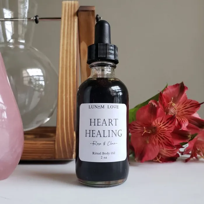 Earrings Lunam Love Heart Healing Body Oil