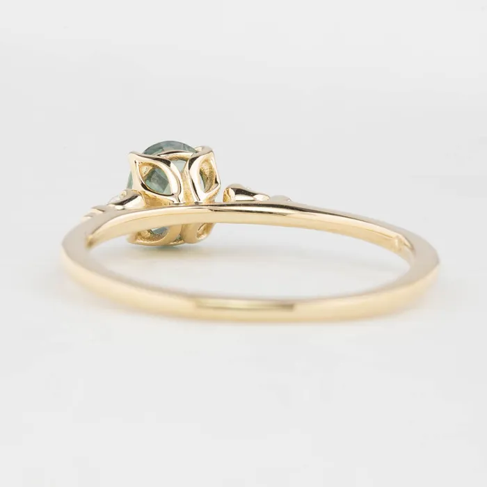 Envero Jewelry Rings Estel Ring 6x5mm 080ct Light Blue Green Oval Montana Sapphire 14K Yellow Gold Envero Jewelry Rings Estel Ring 6x5mm 080ct Light Blue Green Oval Montana Sapphire 14K Yellow Gold