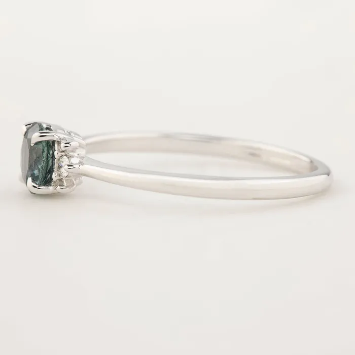 Envero Jewelry Rings Lena Ring 065ct Blue Green Montana Sapphire 14k White Gold one of a kind Envero Jewelry Rings Lena Ring 065ct Blue Green Montana Sapphire 14k White Gold one of a kind