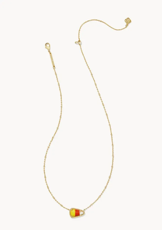 KENDRA SCOTT Candy Corn Gold Short Pendant Necklace in Candy Corn Magnesite 9608863416 KENDRA SCOTT Necklaces