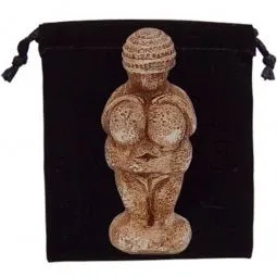 Kheops International Venus of Willendorf Figurine Gypsum Cement Earrings