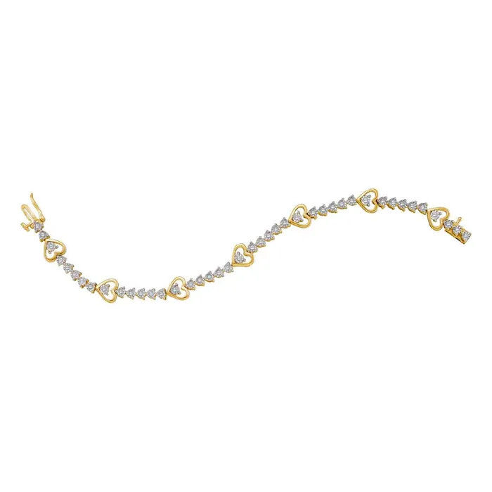 mayamila Bracelets 925 Sterling Silver Heart Love Diamond Tennis Bracelet 12CT mayamila Bracelets 925 Sterling Silver Heart Love Diamond Tennis Bracelet 12CT