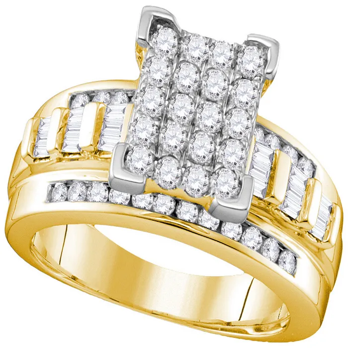mayamila Rings 10k Yellow Gold Diamond Cindys Dream Cluster Bridal Wedding Engagement Ring 2 Cttw Size 7 mayamila Rings 10k Yellow Gold Diamond Cindys Dream Cluster Bridal Wedding Engagement Ring 2 Cttw Size 7
