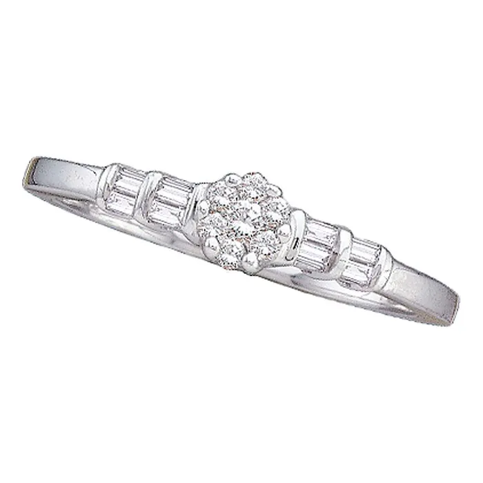 mayamila Rings 14kt White Gold Womens Round Diamond Cluster Bridal Wedding Engagement Ring 16 Cttw mayamila Rings 14kt White Gold Womens Round Diamond Cluster Bridal Wedding Engagement Ring 16 Cttw