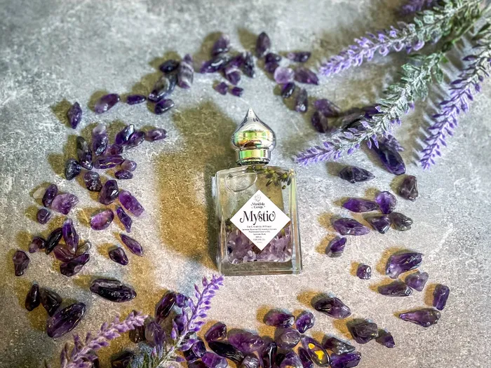 Necklaces Mandala Gems MYSTIC Lavender Perfume Oil Stocking Stuffer with Amethyst