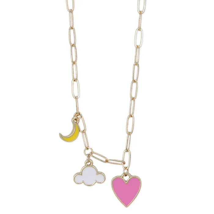 ZAD Necklaces Sweet Dreams Moon Heart Charm Necklace