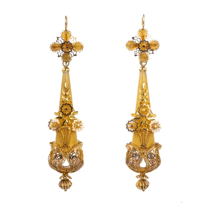 Bell Bird Antiques Georgian Era Torpedo Drop Earrings Earrings