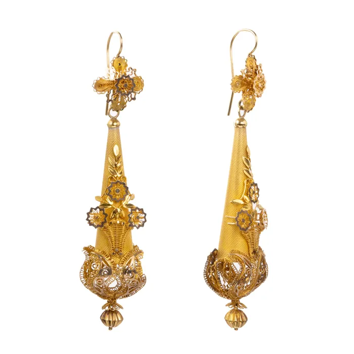 Bell Bird Antiques Georgian Era Torpedo Drop Earrings Earrings