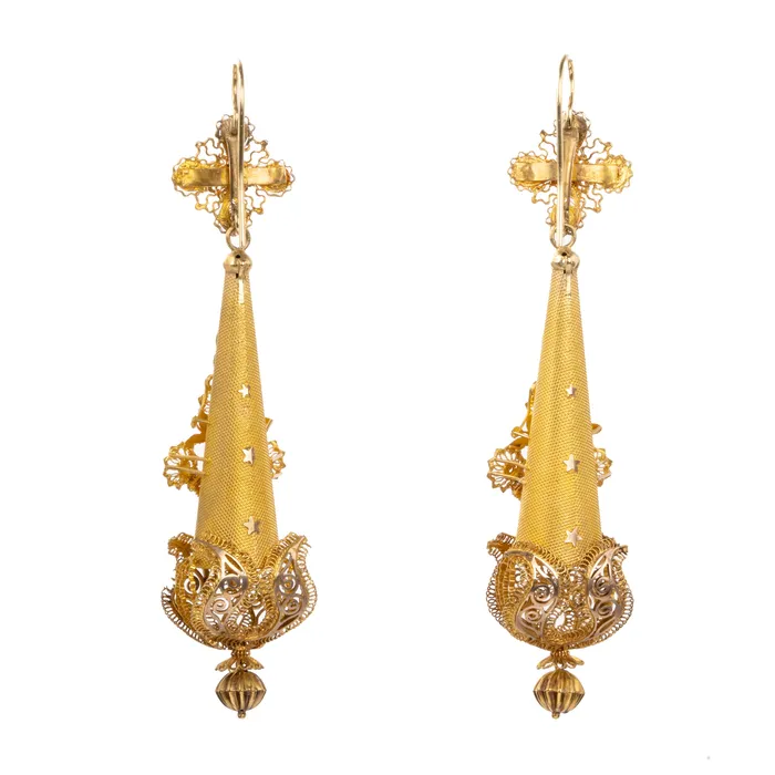 Bell Bird Antiques Georgian Era Torpedo Drop Earrings Earrings