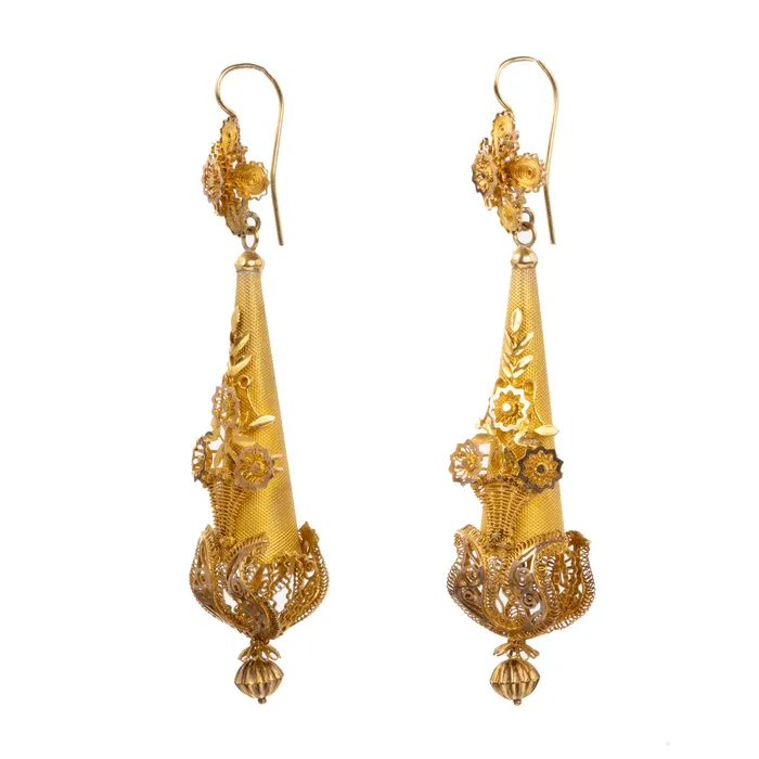 Bell Bird Antiques Georgian Era Torpedo Drop Earrings Earrings