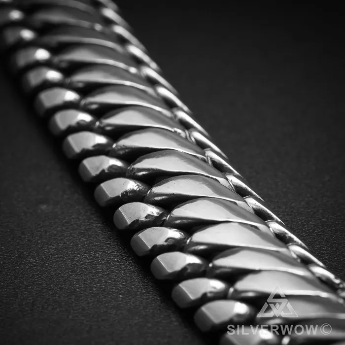 Bracelets Woven Snake Bracelet 15mm silverwow
