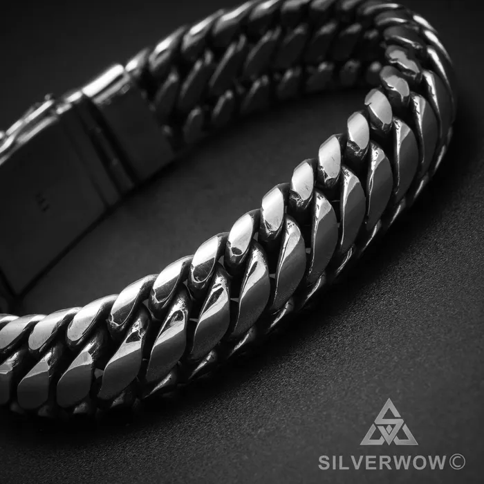 Bracelets Woven Snake Bracelet 15mm silverwow