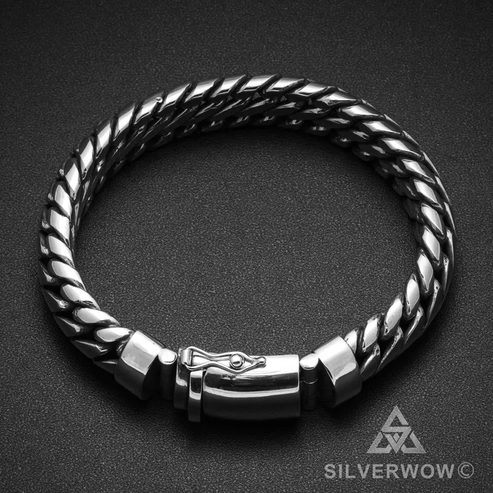 Bracelets Woven Snake Bracelet 15mm silverwow