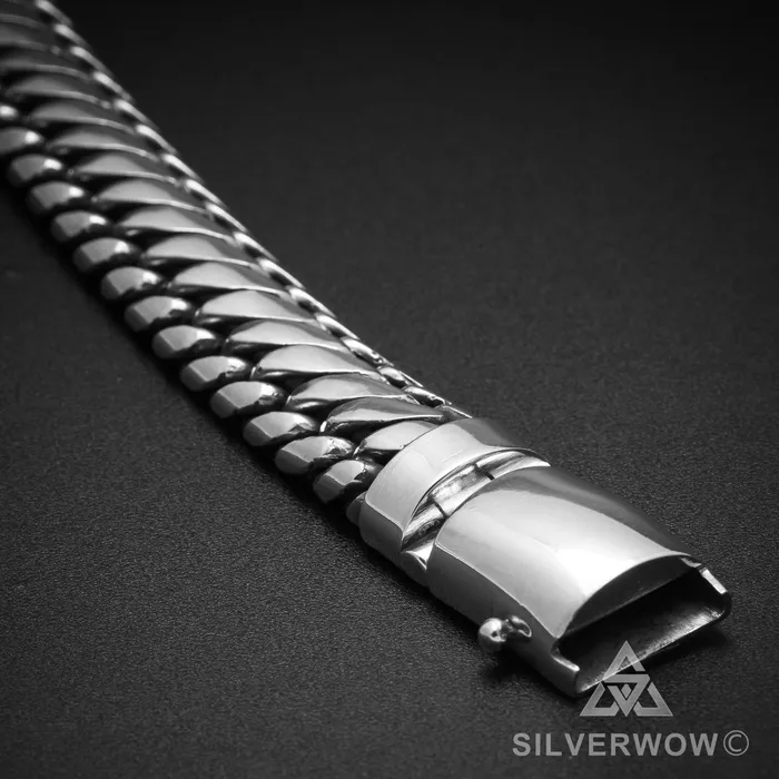 Bracelets Woven Snake Bracelet 15mm silverwow