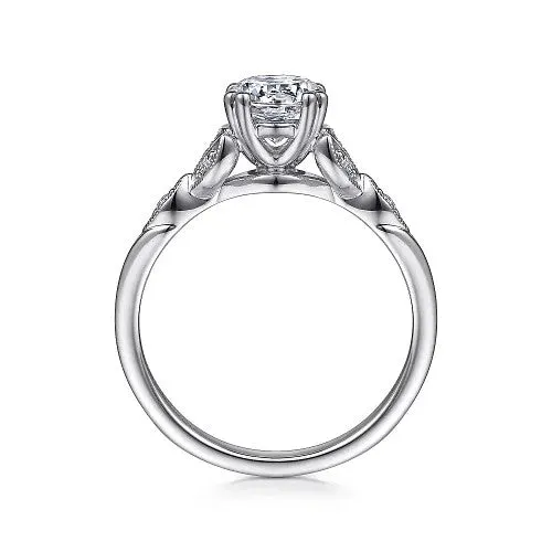 Celia 14K White Gold Round Diamond Engagement Ring setting only GABRIEL CO Rings