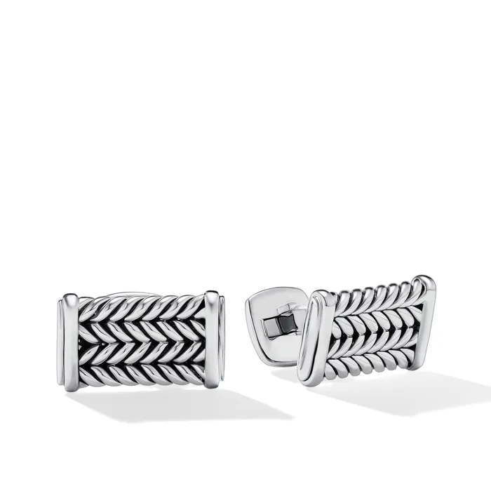 David Yurman Rings Chevron Cufflinks in Sterling Silver 228mm