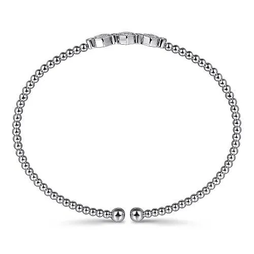 GABRIEL CO 14K White Gold Bujukan Bead and Hexagon 013cttw Cluster Diamond Bangle Bracelets GABRIEL CO 14K White Gold Bujukan Bead and Hexagon 013cttw Cluster Diamond Bangle Bracelets