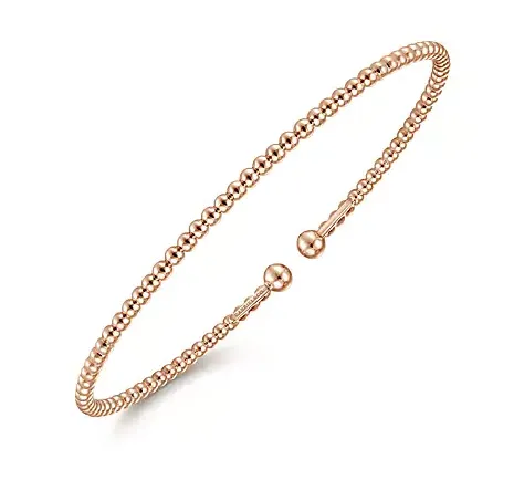 GABRIEL CO Bracelets Split 14K Rose Gold Beaded Bujukan Bangle