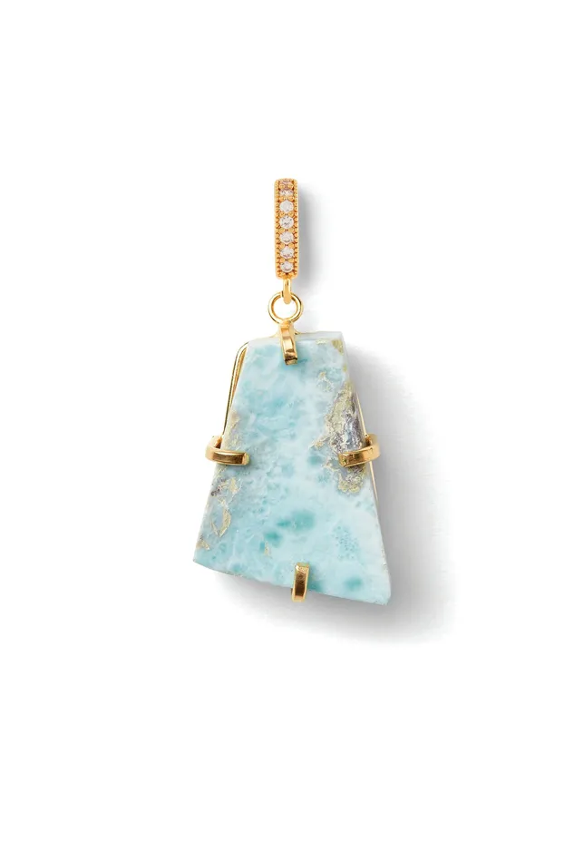 Larimar Pave connector Crystal Haze Jewelry Earrings