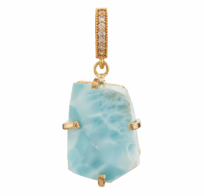Larimar Pave connector Crystal Haze Jewelry Earrings