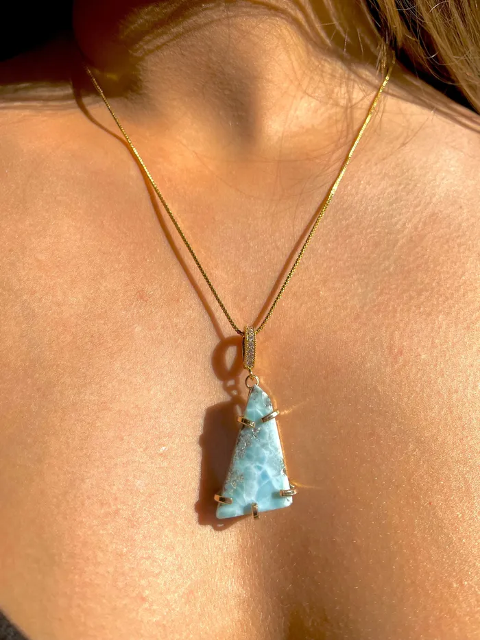Larimar Pave connector Crystal Haze Jewelry Earrings