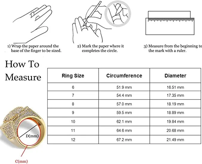 LIGHTNING Lightning Sign Iced Out Diamond Ring Rings