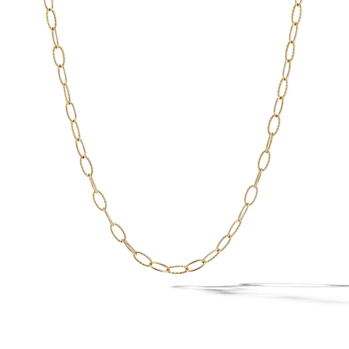 Necklaces Elongated Oval Link Necklace in 18K Yellow Gold 6mm David Yurman