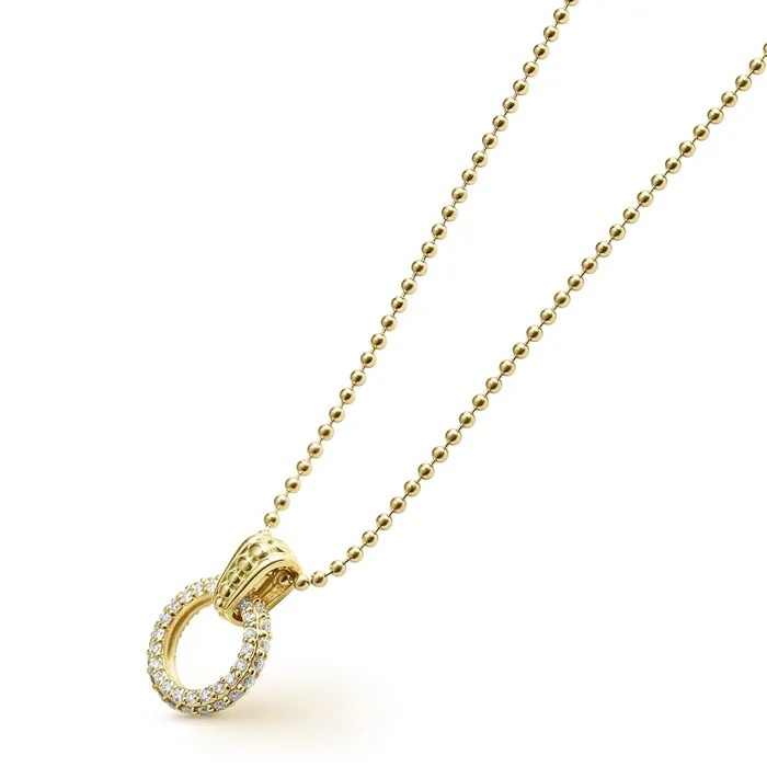Necklaces LAGOS Meridian 18K Gold Diamond Circle Pendant Necklace