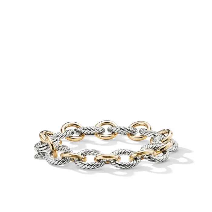 Oval Link Chain Bracelet in Sterling Silver with 18K Yellow Gold 12mm David Yurman Bracelets Oval Link Chain Bracelet in Sterling Silver with 18K Yellow Gold 12mm David Yurman Bracelets