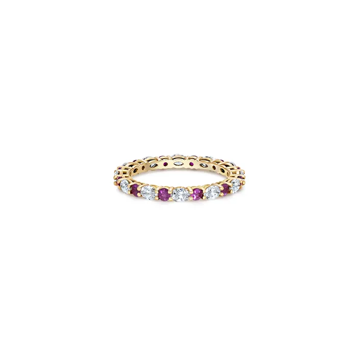 Polachecks Collection Rings Diamond Pink Sapphire Eternity Band