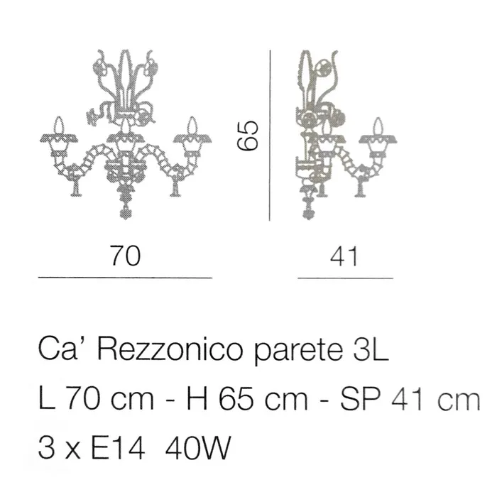 Rezzonico wall light 3 Lights Voltolina Necklaces