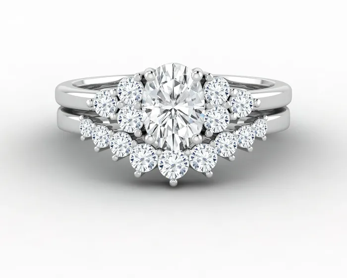 Rings Astrid 075 Ct Oval Cut Moissanite Bridal Set Sapheena Jewelry