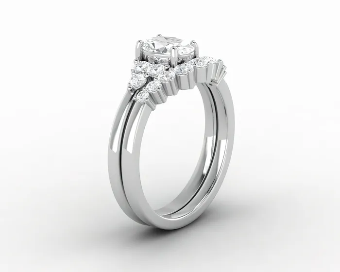 Rings Astrid 075 Ct Oval Cut Moissanite Bridal Set Sapheena Jewelry