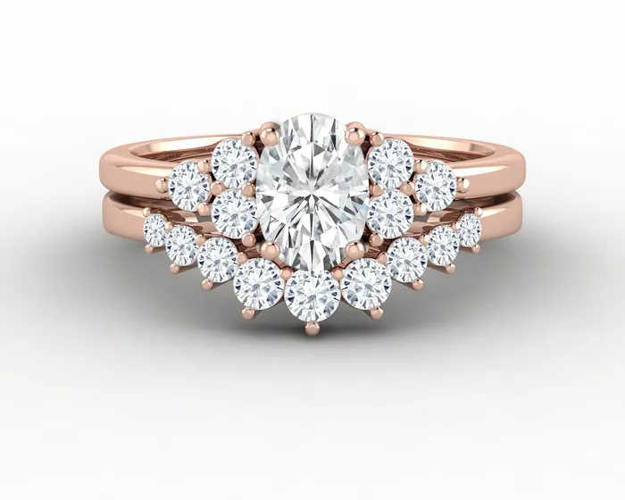 Rings Astrid 075 Ct Oval Cut Moissanite Bridal Set Sapheena Jewelry