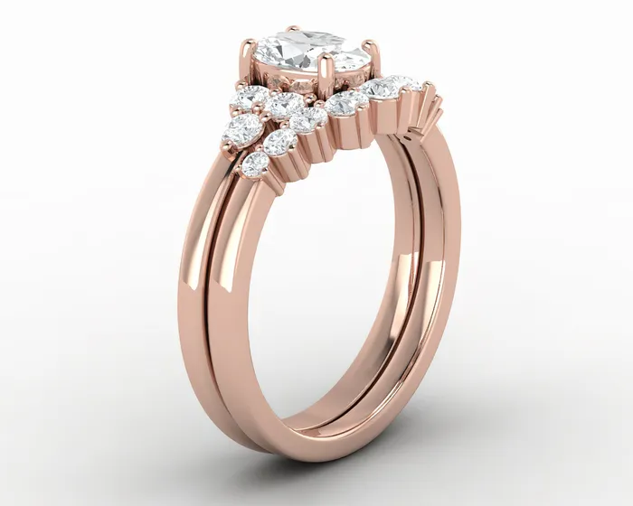 Rings Astrid 075 Ct Oval Cut Moissanite Bridal Set Sapheena Jewelry