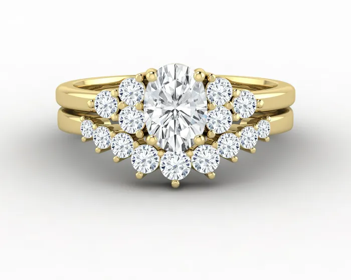 Rings Astrid 075 Ct Oval Cut Moissanite Bridal Set Sapheena Jewelry