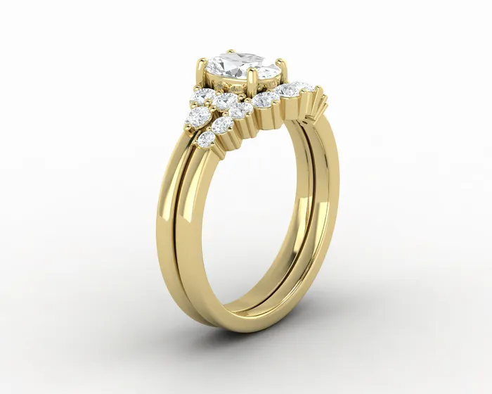 Rings Astrid 075 Ct Oval Cut Moissanite Bridal Set Sapheena Jewelry