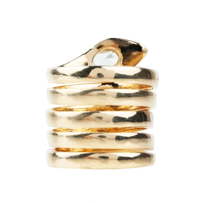 Rings Bell Bird Antiques Turn of the Century Coiled Diamond Snake Ring
