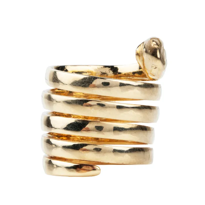 Rings Bell Bird Antiques Turn of the Century Coiled Diamond Snake Ring