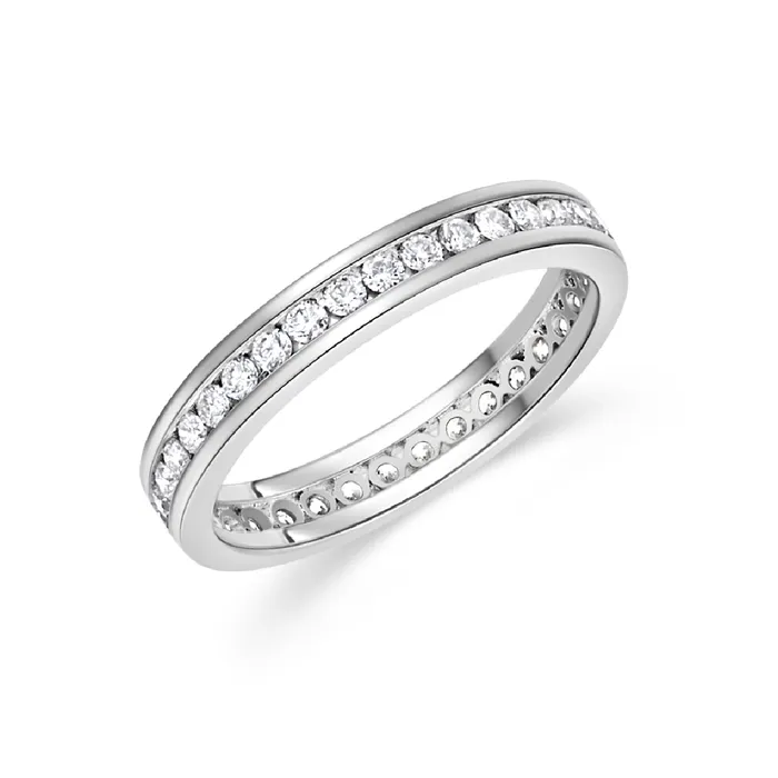 Rings Polachecks Collection Channel Set Diamond Eternity Band 61tw
