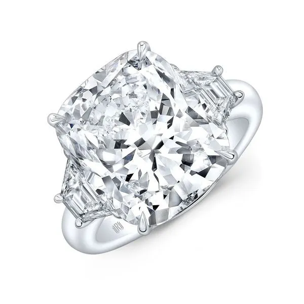 Rings RAHAMINOV DIAMONDS INC 1006 Carat CushionCut J SI1 Diamond Platinum Ring with Trapezoid Side Stones Rings RAHAMINOV DIAMONDS INC 1006 Carat CushionCut J SI1 Diamond Platinum Ring with Trapezoid Side Stones