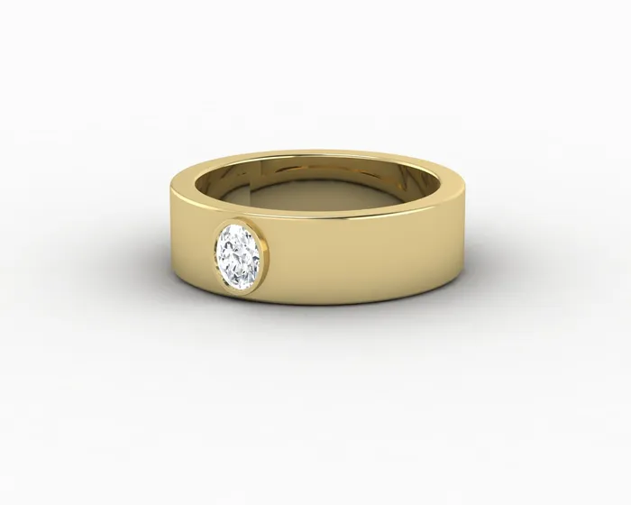 Rings Sapheena Jewelry Icarus 6mm Oval Cut Moissanite Mens Wedding Band