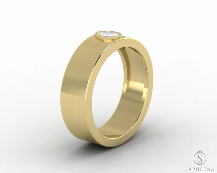 Rings Sapheena Jewelry Icarus 6mm Oval Cut Moissanite Mens Wedding Band