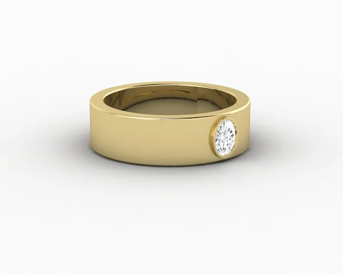 Rings Sapheena Jewelry Icarus 6mm Oval Cut Moissanite Mens Wedding Band