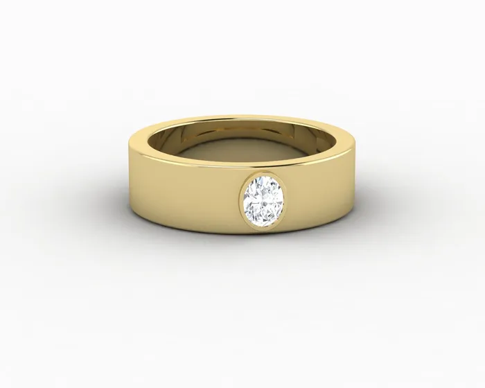Rings Sapheena Jewelry Icarus 6mm Oval Cut Moissanite Mens Wedding Band