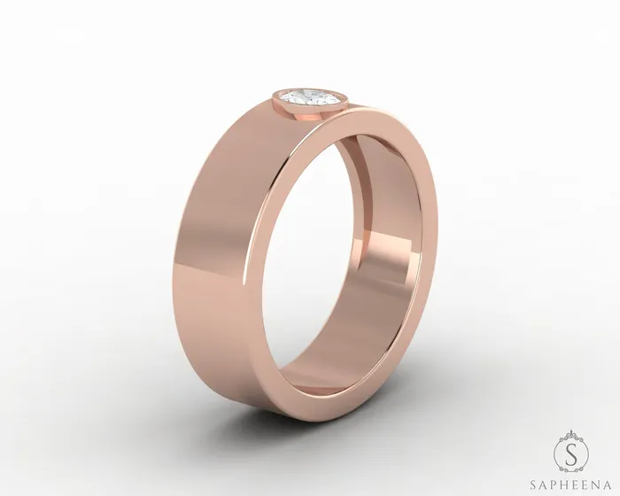 Rings Sapheena Jewelry Icarus 6mm Oval Cut Moissanite Mens Wedding Band