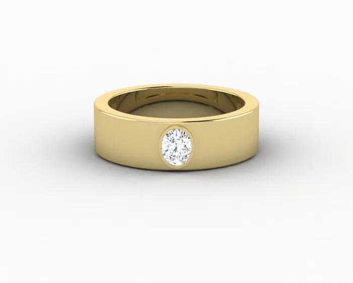 Rings Sapheena Jewelry Icarus 6mm Oval Cut Moissanite Mens Wedding Band