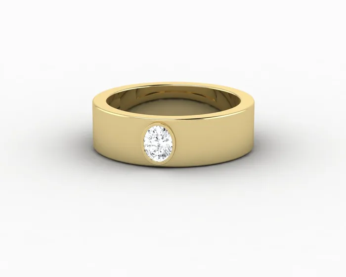 Rings Sapheena Jewelry Icarus 6mm Oval Cut Moissanite Mens Wedding Band